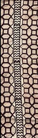 A brown and white hexagon border print.
